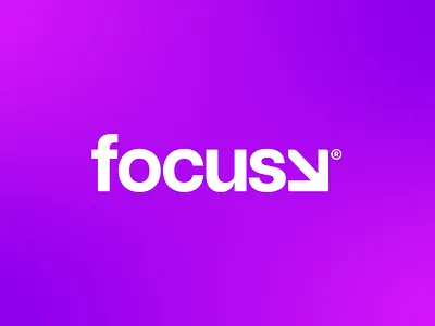 Focus abstract arrow brand brand identity branding design elegant esports focus gradient graphic design identity inspired logo logomark modern off white professional simple