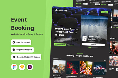 GalaGlide - Event Booking Landing Page V1 apps booking design landing layout ui ux website