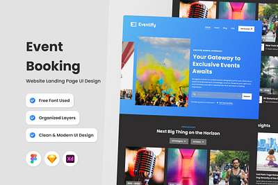 Eventify - Event Booking Landing Page V2 apps design landing layout ui ux website