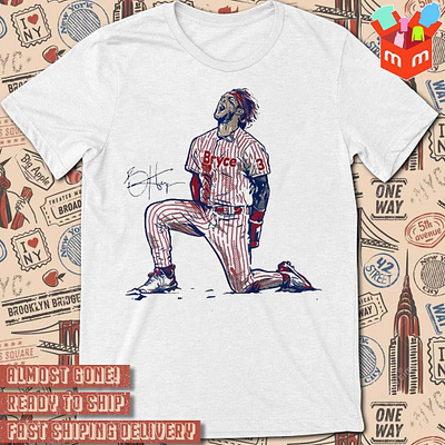 Bryce Harper Philadelphia Phillies Superstar pose signature t-sh