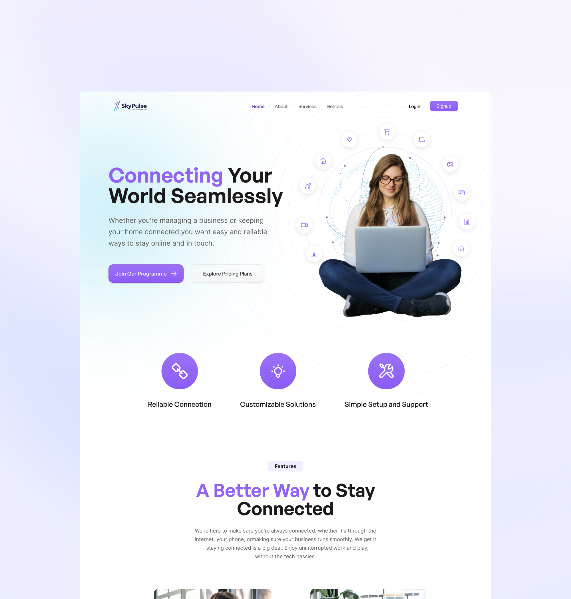 Webpage Design for Home and Business Broadband Services landing page design ui design ui ux design web page design webdesign