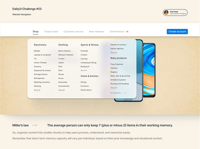 Daily UI #53 Website Navigation dailyui design figma navigation ui ux website