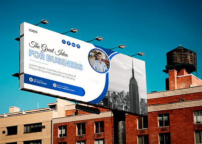 Professional business billboard design template. business property