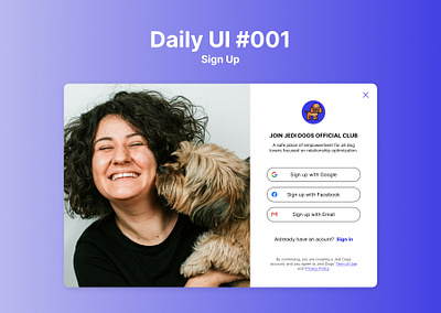 Daily UI #001 — Sign up daily ui ui design ux design