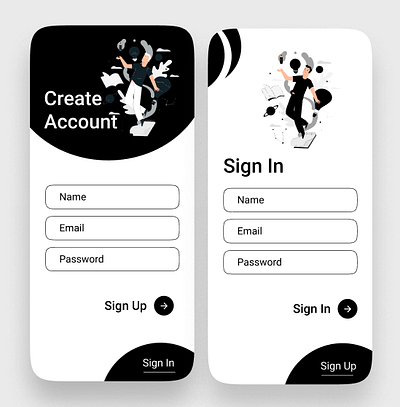 Sign In And Sign Up Screens graphic design ui