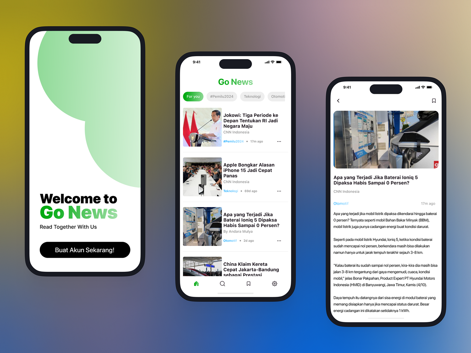 Go News UI/UX Design by Andara Mulya on Dribbble