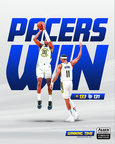 Pacers Win vs The Celtics, 01/08/2024 basketball basketball graphics indiana pacers nba nba design pacers sports design sports graphics