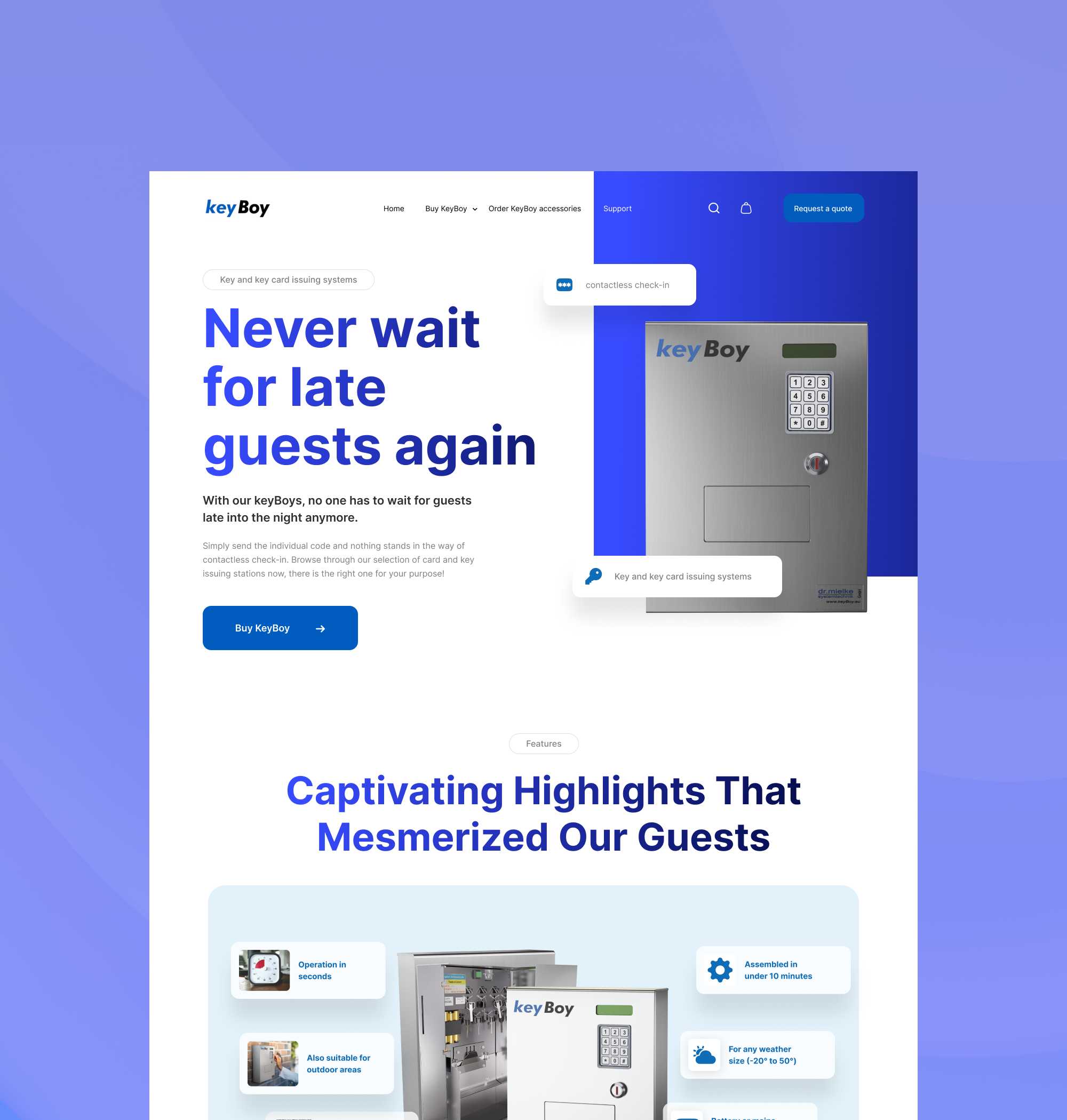 key boxes for hotels without 24/7 reception - Webpage hotel reception webpage landing page product design ui design ui ux design webdesign