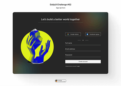 Daily UI #62 Sign up form dailyui design figma form modern signup ui