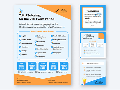 Flyer and ads T.M.J Tutoring ad banner banner ads brochure design educational flyer graphic design infographic