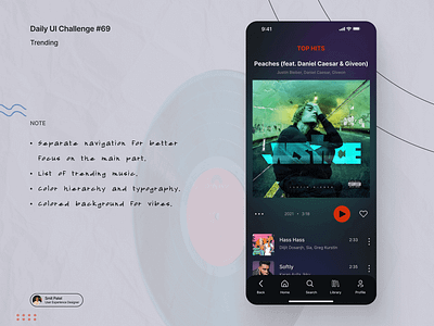 Daily UI #69 Trending app dailyui design graphic design music ui ux