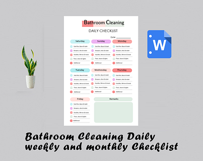 Bathroom Cleaning Daily Checklist bathroom checklist daily planner family vacation checklist home checklist home chores checklist home housekeeping house cleaning checklist kitchen checklist room checklist