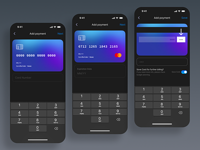 Add payment app design design system mobile app