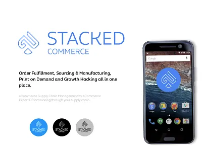 Stacked Commerce logo | Design Musketeer brand growth strategies business scaling strategies carrier relationships cost reduction techniques ecommerce branding ecommerce operations ecommerce solutions enhanced customer experience innovative packaging inventory management logo design order fulfillment services print on demand solutions product customization professional design work professional logo shipping and logistics sourcing manufacturing supply chain management visual branding