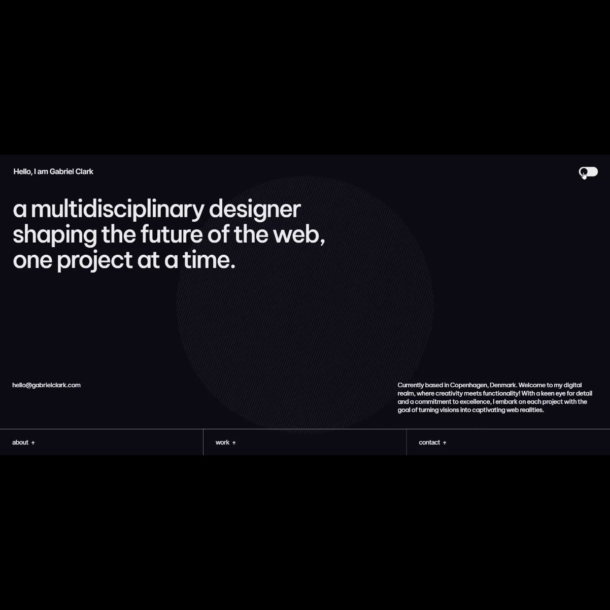 Portfolio Website Concept - Made in Webflow animation branding freelancer portfolio website logo motion graphics portfolio portfolio website single page website single screen website ui webflow webflow website webflow website design