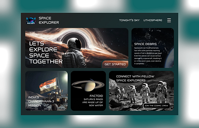 BENTO DESIGN (Space Explorer Website) 3d branding design figma graphic design ui ux vector