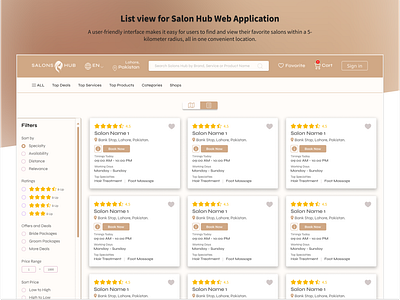 List View For Salon Hub Application 2024 best design design design inspriration top designer on dribble ui user experience