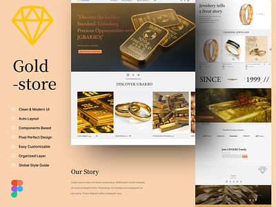 Gold Landing page branding graphic design landing page logo ui ui ux