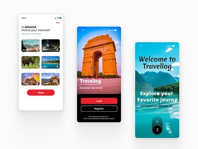 Travellog – Your AI Travel Companion app branding design graphic design mobile app travel ui uiux