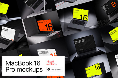 B-Mockups MacBook 16 Pro macbook 16 pro mockup macbook mockup macbook pro mockup realistic 3d mockup realistic mockup