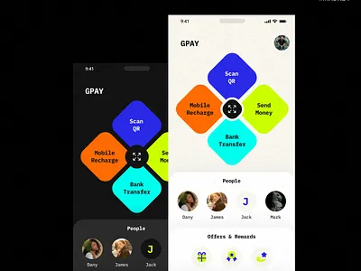 Day 07 - Tez App Redesign appdesign darktheme design fintechseries flatcolors lighttheme minimal payment product tezapp ui