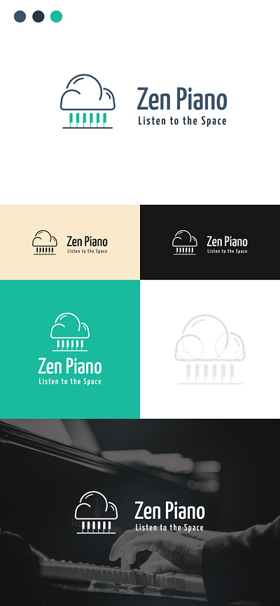 Zen Piano branding flat logo logodesign minimal minimalist music logo piano logo