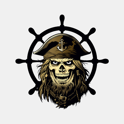 pirate skull illustration branding design graphic design illustration logo typography vector