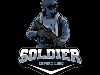 soldier esport logo branding design graphic design illustration logo typography vector