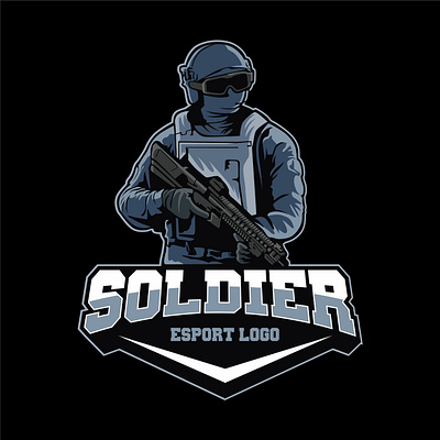 soldier esport logo branding design graphic design illustration logo typography vector