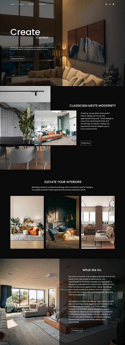 Interior Design Website mobile design ui design website design