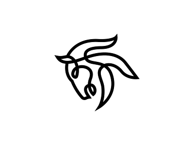 Horse abstract animal art branding design equine horse icon illustration line logo mark minimal monoline single line