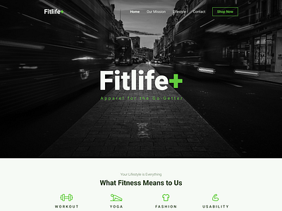 Fitlife+ apparel clothing fit fitlife icons life store ui uiux ux website workout