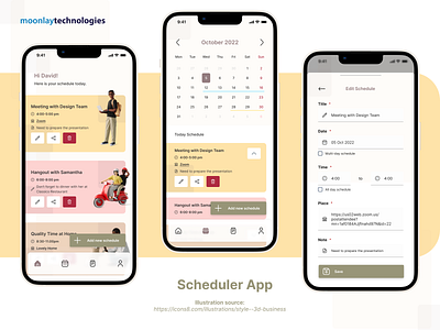 Scheduler App design figma mockup prototype scheduler ui