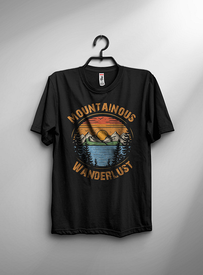 Mountain T-shirt design adventure branding custom t shirt design graphic design mordern mountain t shirt design mountain vector mountains mounting lover nature outdoor t shirt t shirt design trendy