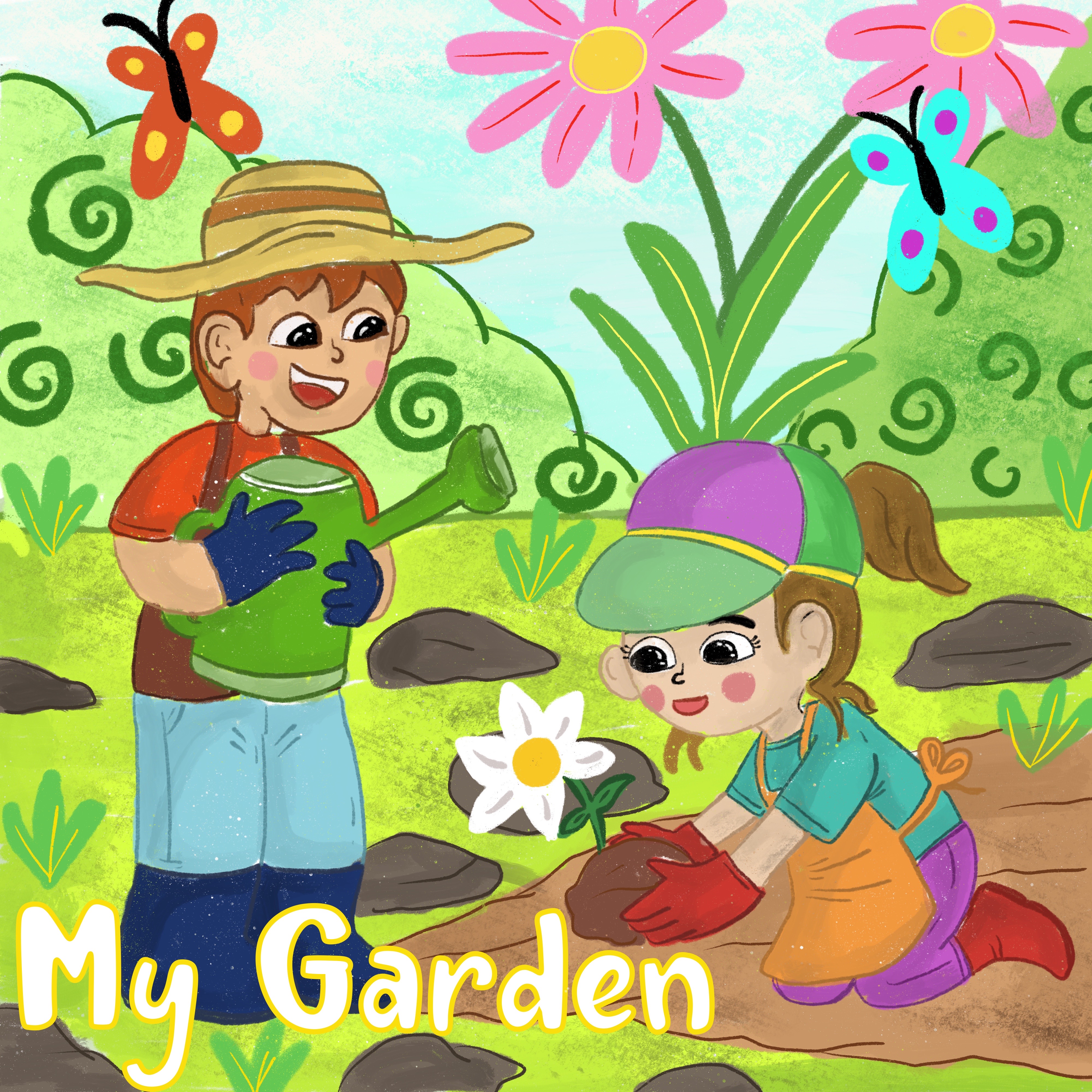 Kids Playing In The Garden Royalty Free SVG, Cliparts, Vectors, and Stock  Illustration. Image 13052281.