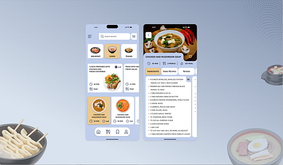 Recipe or Food Order app design dailyui design mobile design recipe or food order ui uidesign ux