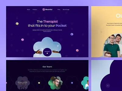 Bloomful - Landing Page app app design app ui clean ui creative landing page creative website landing landing design landing page landing page design landing ui therapist ui ux web web app web design web ui website website ui