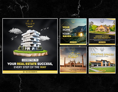 HVN Advisor Social Media Posts ads branding design design faceboo graphic design illustration posters posting realestate social posts social media posts typography