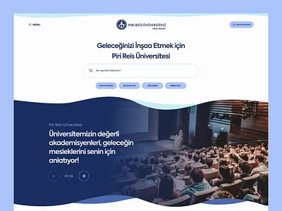 Piri Reis Üniversitesi UI/UX Re-Design blue branding collage landing mobile design okul school sea ui ui design univercity university web design web site web tasarım üniversite