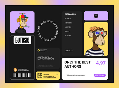 BUTUSIC-Bento grid design graphic design ui ux uxui webdesign