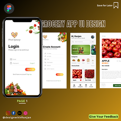 Online Grocery Store || UI Design app design figma design graphic design ui ui design