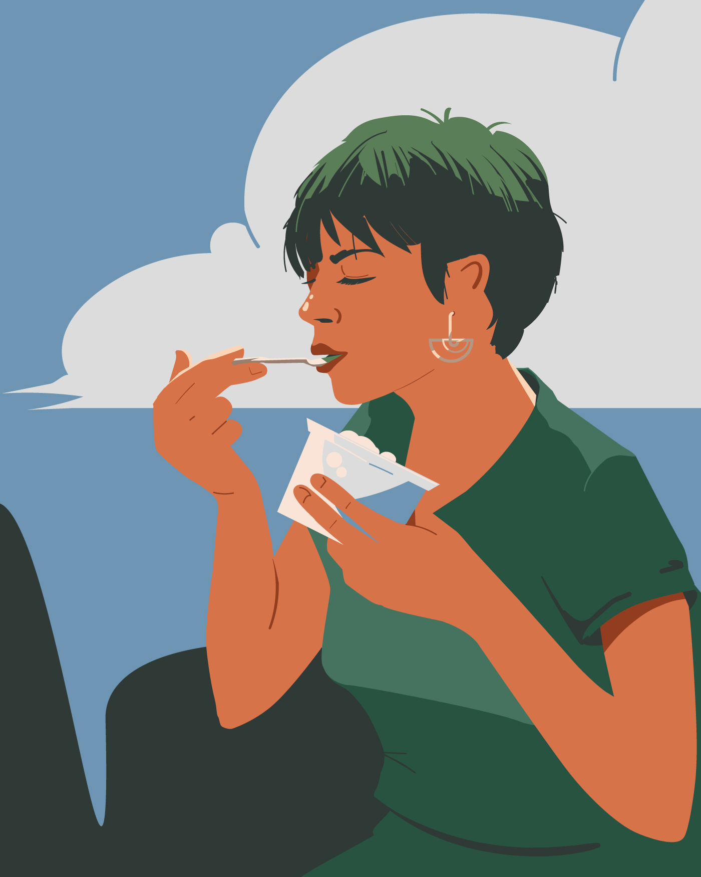 Yoghurt digitalart girl illustration illustrator vector