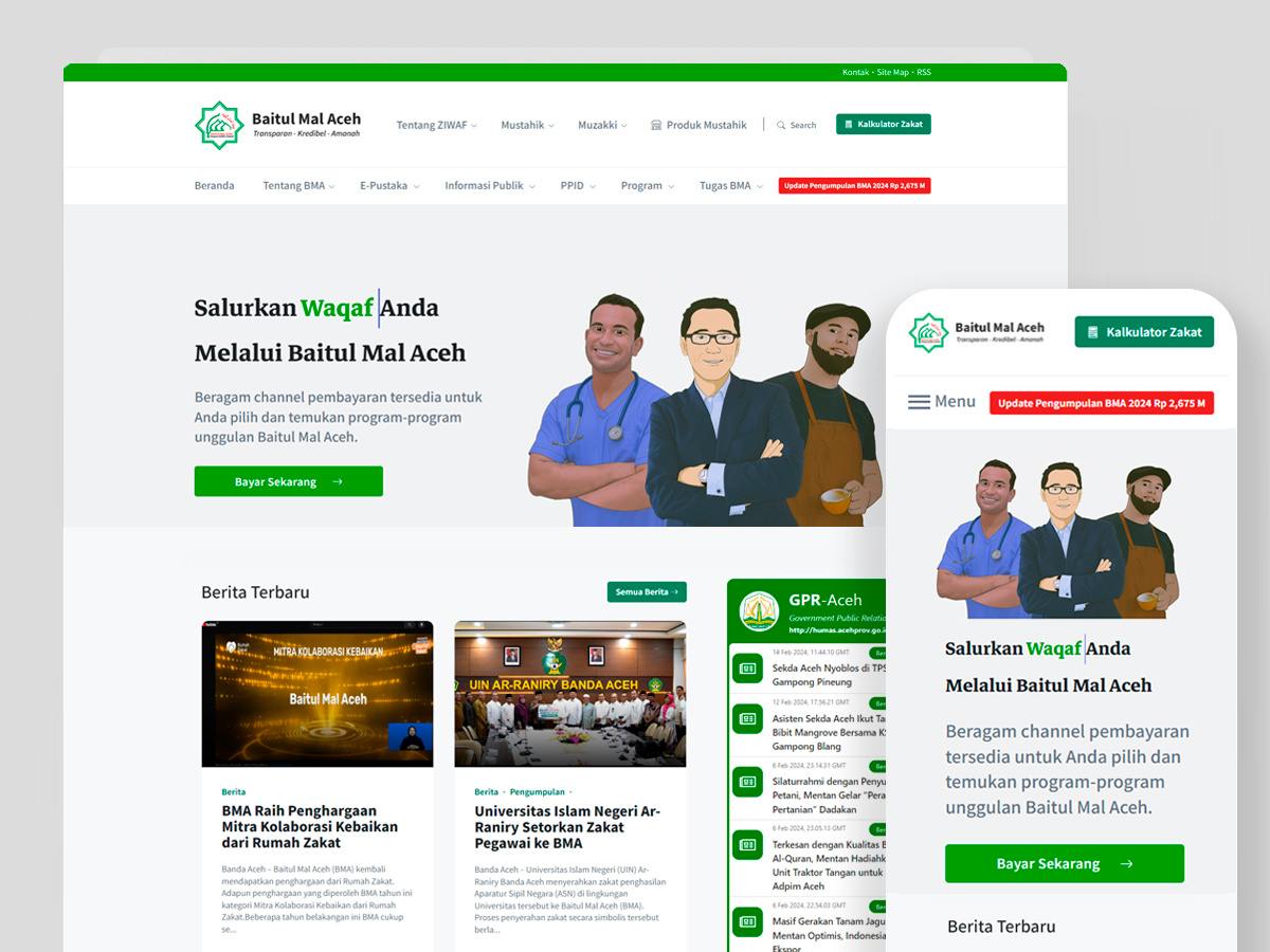 Zakat & Waqf site Project by Aslan Saputra on Dribbble