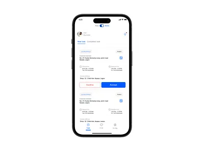 New task UI for Driver App app branding design graphic design illustration logo product design typography ui ux vector