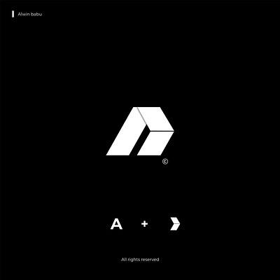 Abstract 'A' letter logo design a letter logo abstract adobe illustrator art black bold combinations forward geometetric graphic design logo minimalism minimalistic modern simplicity tilted timeless vector white