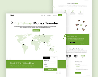 Home Page UI for International Money Transfer Platform best ui design creative design design interface design trending ui ui uidesign ux design website concept
