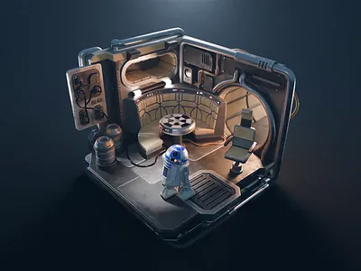 Millennium Falcon Tutorial 3d blender diorama illustration isometric millennium falcon process render star wars tutorial