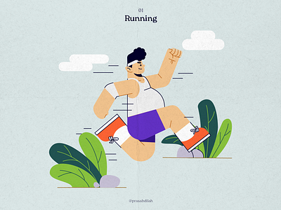 Illustration 01 - Running drawing illustration