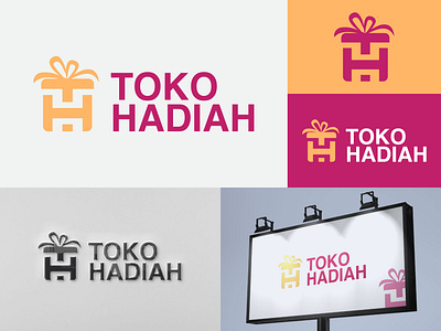 Logo Toko Hadiah brand identity branding design gift logo graphic design h logo logo logo design square logo t logo th logo vector