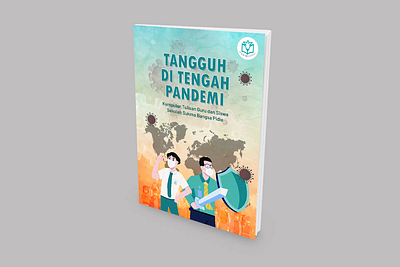 Book Cover Design - Pandemic aceh blue book cover book design covid illustration pandemic